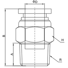 PC 04-N01, 4mm O.D Tubing, 1/8 NPT Male Connector, Push to Connect Fitting