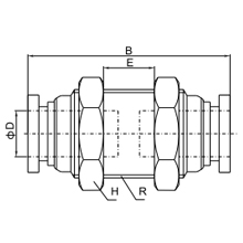 PM 5/16, 5/16 Inch O.D Tubing Bulkhead Union Connector, Push to Connect Fitting