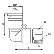 PLF 5/16-N01, 5/16 Inch O.D Tubing, 1/8 NPT Female Elbow Swivel, Push to Connect Fitting