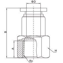 PCF 10-N03, 10mm O.D Tubing, 3/8 NPT Female Straight Connector, Push to Connect Fitting