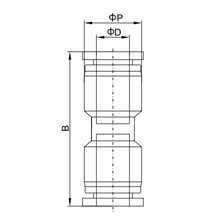 PU 1/8, 1/8 Inch O.D Tubing Union Straight, Push to Connect Fitting