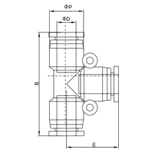 PE 3/8, 3/8 Inch O.D Tubing Equal Union Tee, Push to Connect Fitting