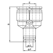 PY 1/4, 1/4 Inch O.D Tubing Equal Y, Push to Connect Fitting