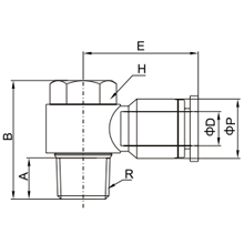 PH 10-02, 10mm O.D Tubing R, PT, BSPT 1/4 Male Banjo Elbow, Push to Connect Fitting