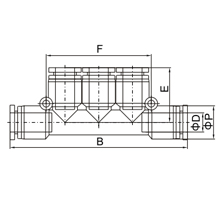 PK 06, 6mm O.D Tubing Equal Union Branch, Push to Connect Fitting