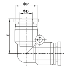 PV 06, 6mm O.D Tubing Union Elbow, Push to Connect Fitting