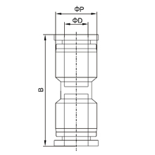 PU 16, 16mm O.D Tubing, Tube to Tube Connector, Push to Connect Fitting