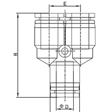 PY 14, 14mm O.D Tubing Y Connector, Push to Connect Fitting