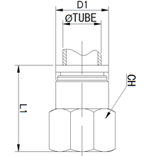 SPCF 5/16-N03, 5/16 Inch O.D Tubing 3/8 NPT Female Connector, Stainless Steel Push to Connect Fitting