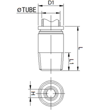 SPOC 5/32-N01, 5/32 Inch O.D Tubing, 1/8 NPT Internal Hexagon Male Straight Connector, Stainless Steel  Push to Connect Fitting