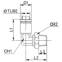 SPL 1/2-01, 1/2 Inch O.D Tubing R, PT, BSPT 1/8 Male Elbow Swivel, Stainless Steel Push to Connect Fitting