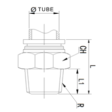 SPC 3/8-03, 3/8 Inch O.D Tubing R, PT, BSPT 3/8 Male Straight Connector, Stainless Steel Push to Connect Fitting