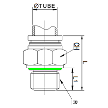 SPC 06-M5, 6mm O.D Tubing M5 x 0.8 Male Straight, Stainless Steel Push to Connect Fitting