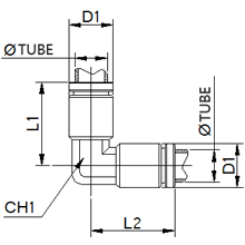 SPV 1/4, 1/4 Inch O.D Tubing Union Elbow Connector, Stainless Steel Push to Connect Fitting