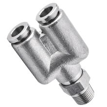 316 Stainless Steel Push to Connect Fittings, SPX Male Y Swivel for Inch Tubing 