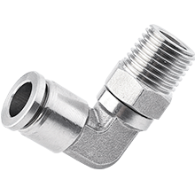 316 Stainless Steel Push to Connect Fittings, SPL Male Elbow Swivel for Inch Tubing