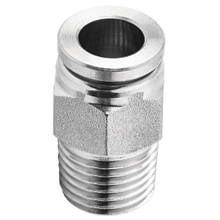 316 Stainless Steel Push to Connect Fittings, SPC Male Straight