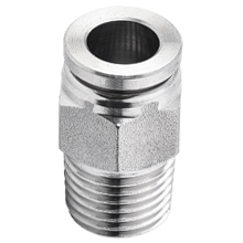 Stainless Steel Push to Connect Fittings, SPC Male Straight 316 Stainless Steel Push to Connect Fittings, SPC Male Straight