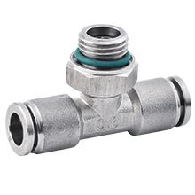 Stainless Steel Push to Connect Fittings for Metric Tube G Thread Male Branch Tee