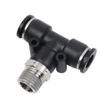 Push to Connect Fitting for Metric Tube NPT Thread Male Branch Tee