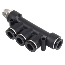Push to Connect Fittings for Metric Tube NPT Thread Male Reduced Branch Triple