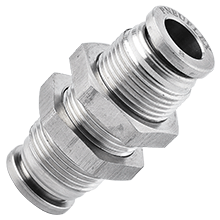 Stainless Steel Push to Connect Fittings for Metric Tube Bulkhead Union Straight