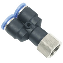 Metric Composite Push to Connect Fitting, Metric Female Y Metric Composite Push to Connect Fitting, Metric Female Y