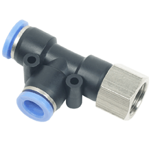 Metric Composite Push to Connect Fittings, Metric Female Run Tee Metric Composite Push to Connect Fittings, Metric Female Run Tee