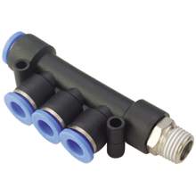 Metric Male Triple Branch, Metric Composite Push to Connect Fitting Metric Male Triple Branch, Metric Composite Push to Connect Fitting