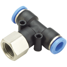 Female Branch Tee, Metric Composite Push to Connect Fittings Female Branch Tee, Metric Composite Push to Connect Fittings